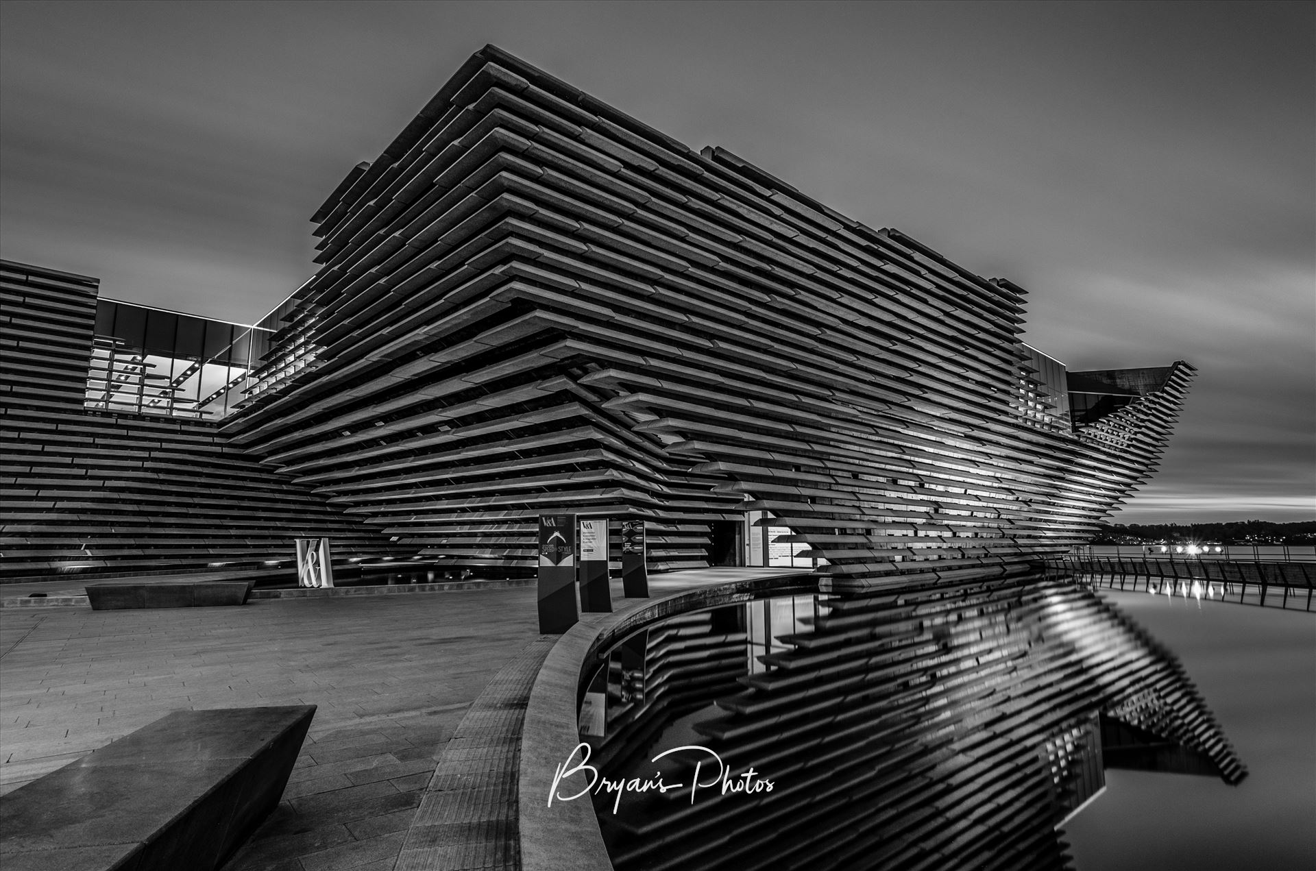 The V&A Dundee - A black and white long exposure photograph of the V&A Museum Dundee. by Bryans Photos