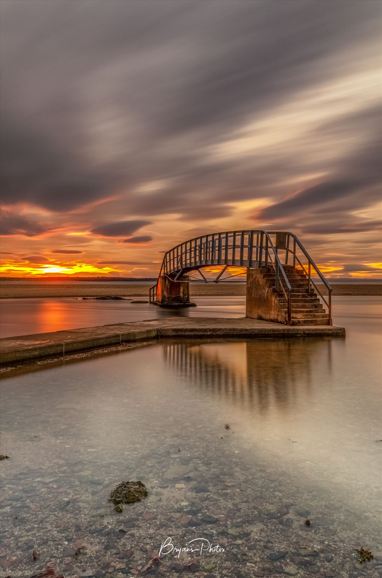 Bridge at Dunbar - A photograph of the Belhaven Bridge at Dunbar taken at sunset. by Bryans Photos