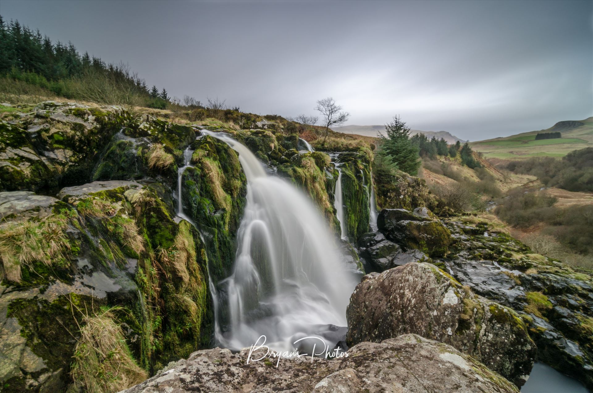 The Loup Of Fintry - A long exposure colour photograph of the Loup Of Fintry in the Fintry Hills. by Bryans Photos