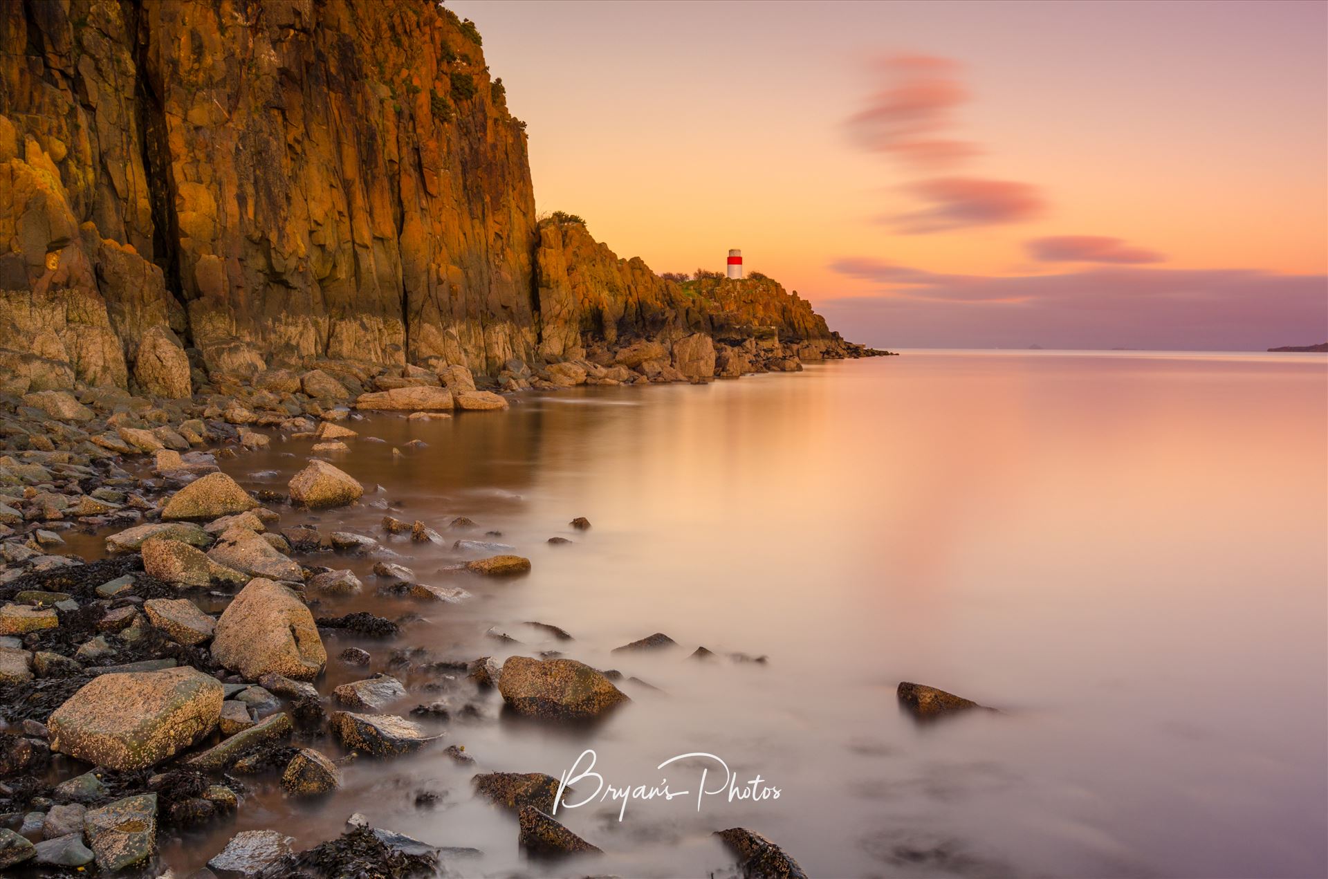 The Point - A colour long exposure photograph taken at sunset of Hawkcraig point Aberdour. by Bryans Photos