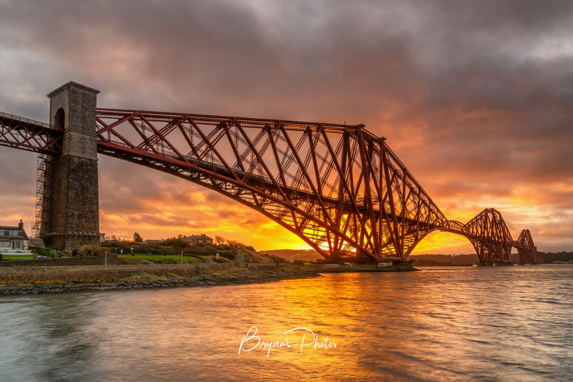 Sunrise at the Bridge - A photograph of the Forth Rail Bridge taken at Sunrise from North Queensferry. by Bryans Photos