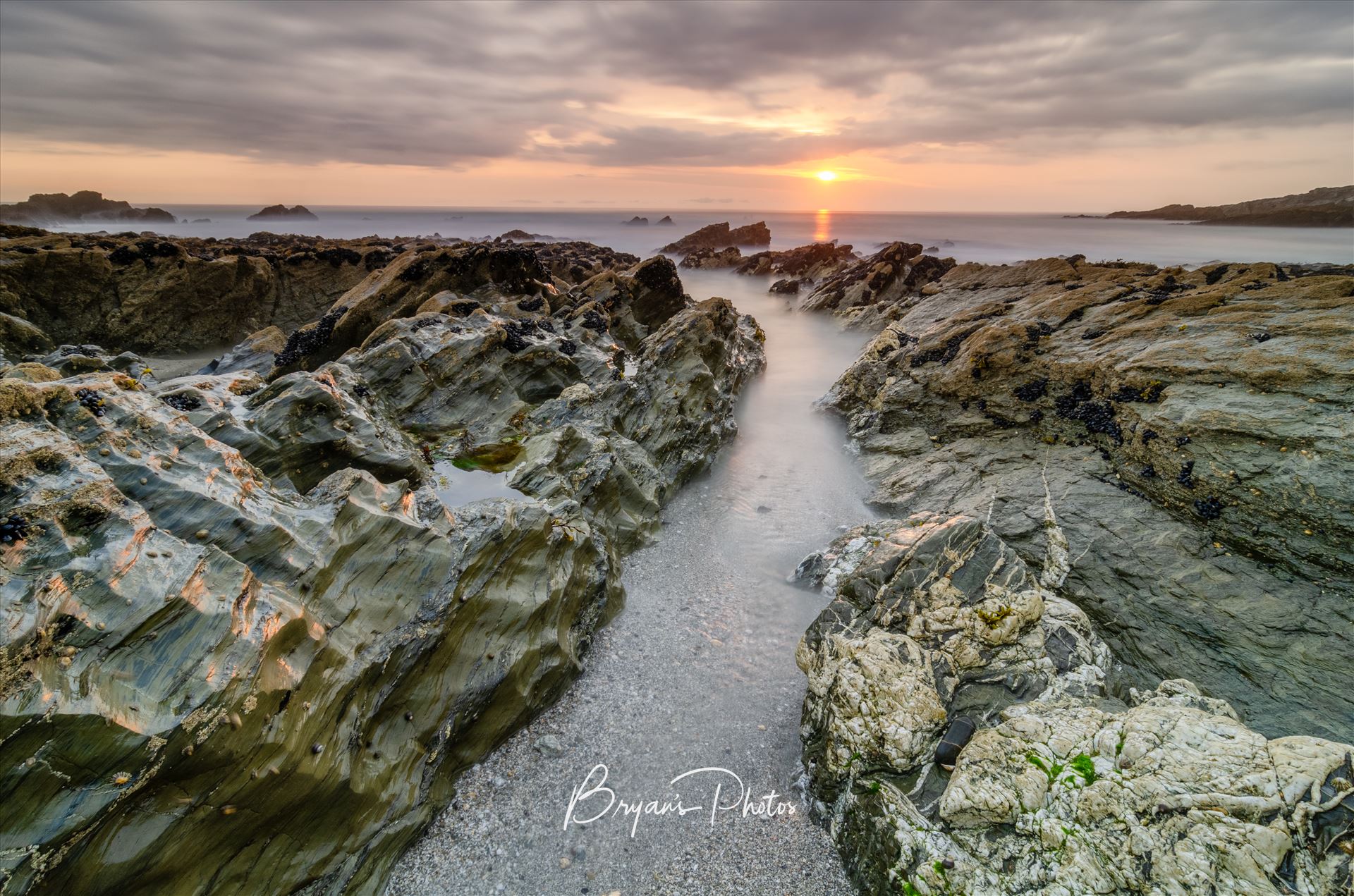 Little Fistral Sunset - A photograph of Little Fistral beach Newquay taken at sunset. by Bryans Photos