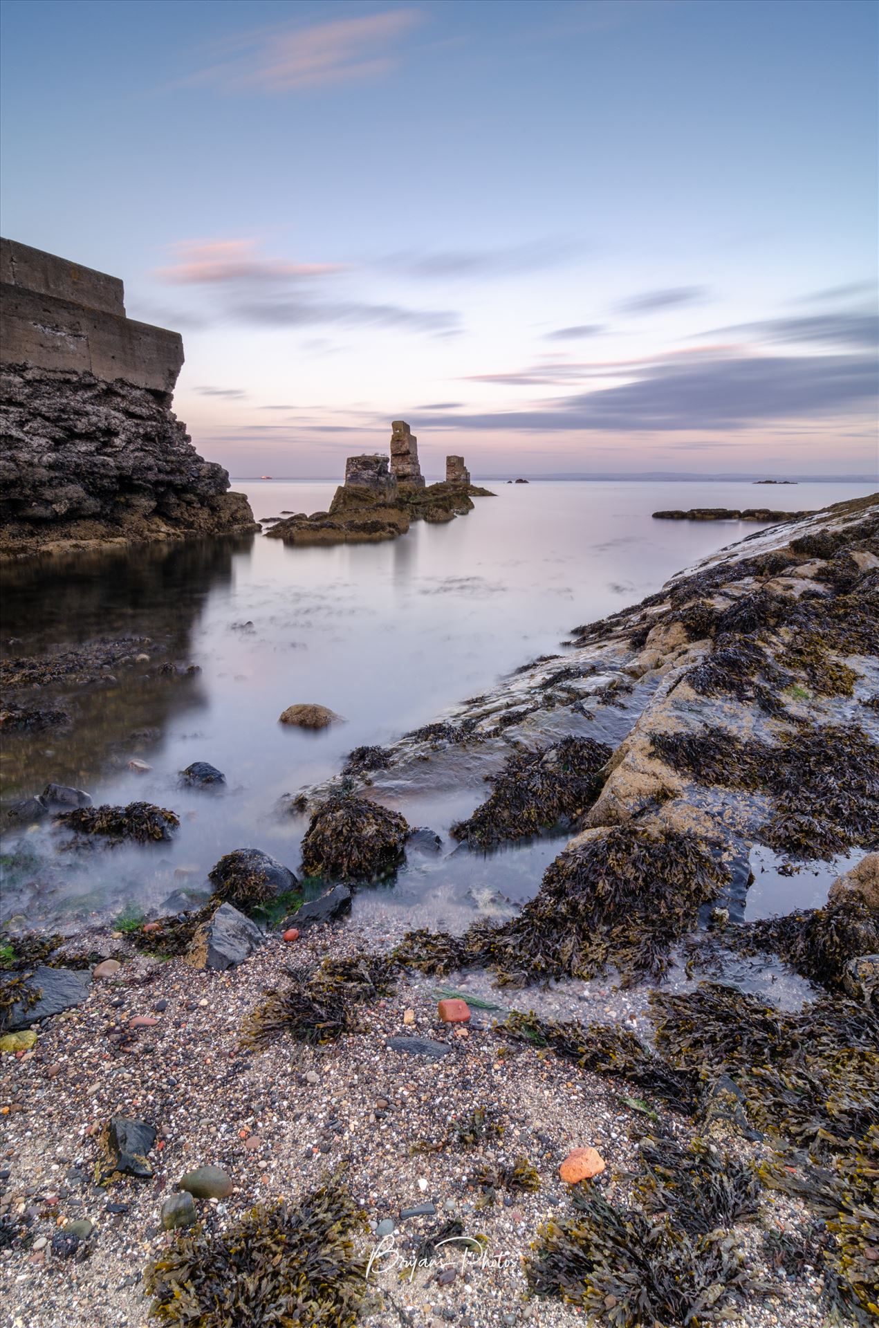 Seafield Beach - A photograph of Seafield beach Kirkcaldy taken at high tide. by Bryans Photos