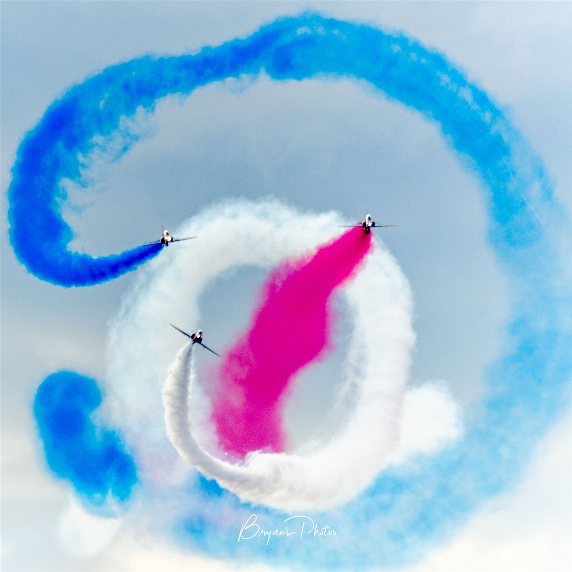 Red Arrows - A photograph of the Red Arrows displaying at the Scottish Air Show. by Bryans Photos