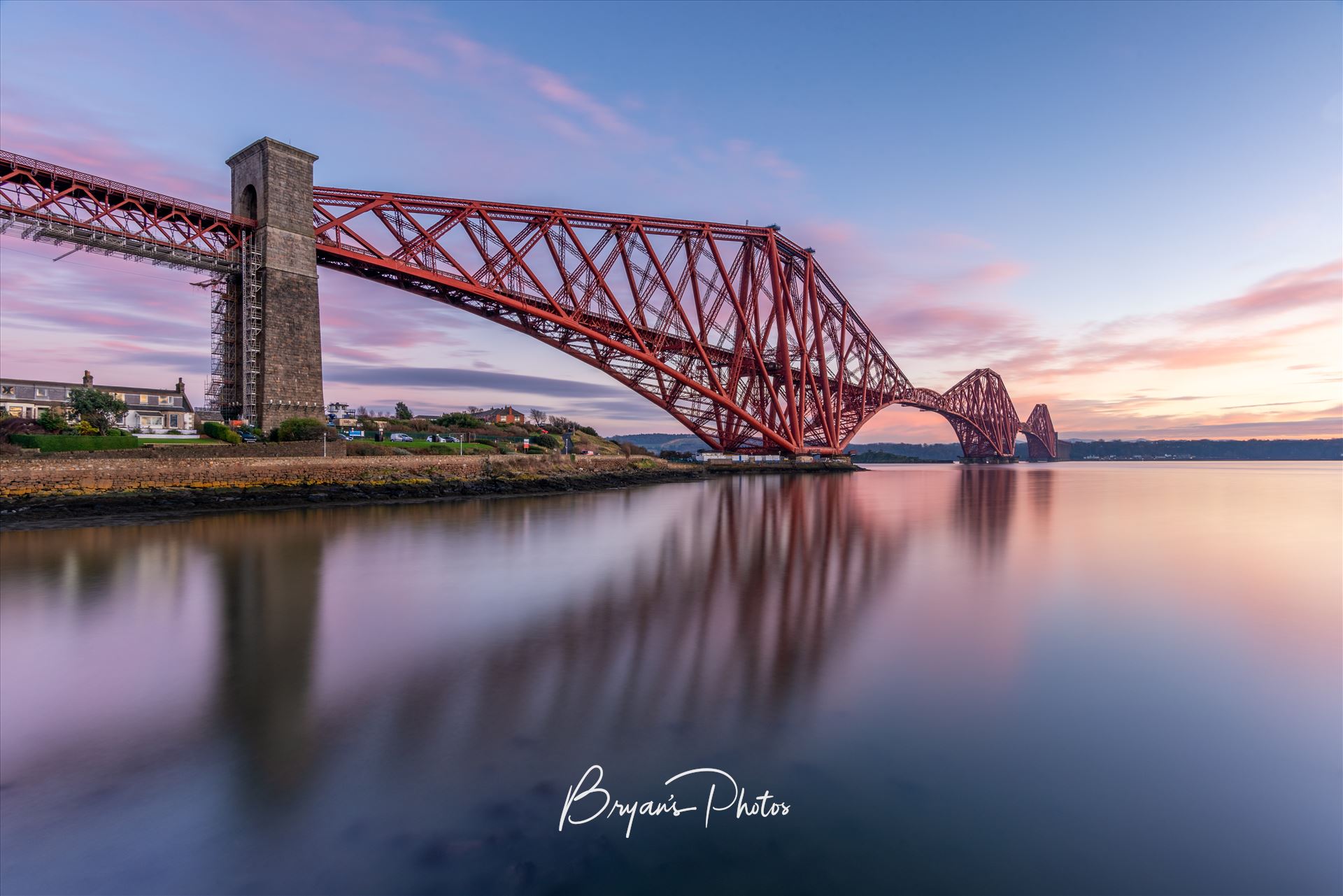 Rail Bridge Reflections - A photograph of the Forth Rail bridge taken from North Queensferry. by Bryans Photos