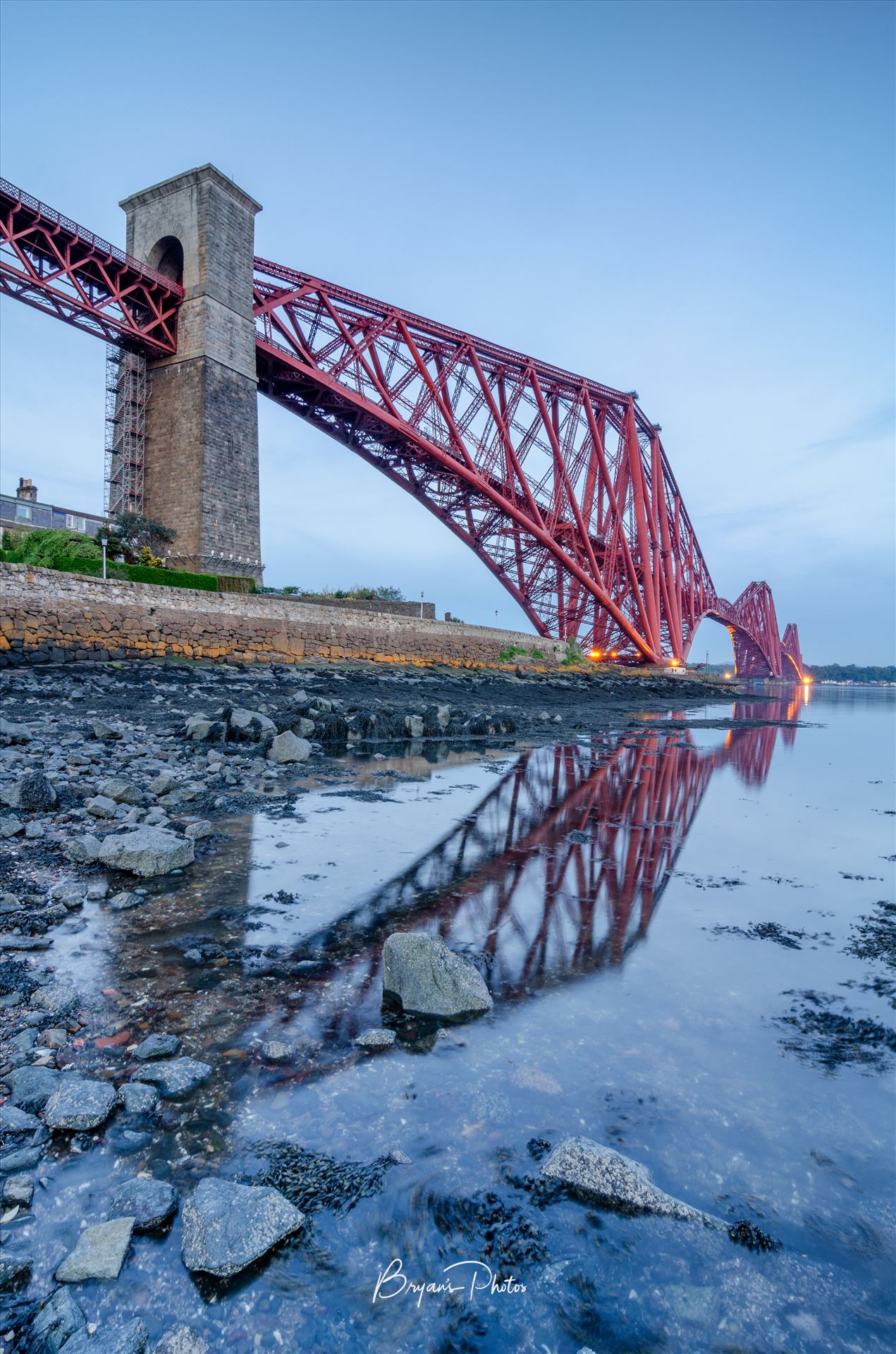 The Rail Bridge Portrait - A portrait photograph of the Forth Rail Bridge taken from North Queensferry. by Bryans Photos