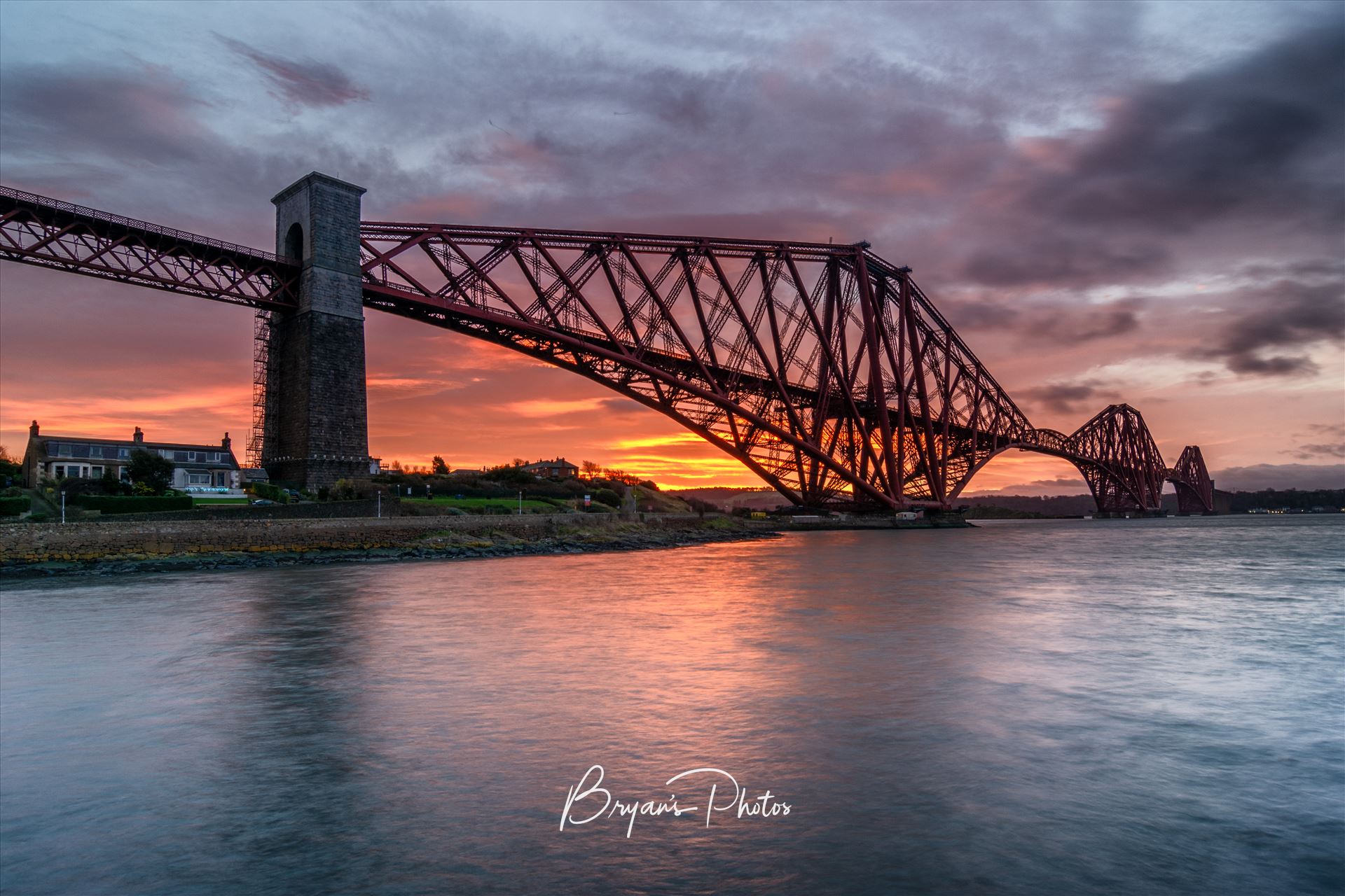 North Queensferry Sunrise - A photograph of the Forth Rail Bridge taken at Sunrise from North Queensferry. by Bryans Photos