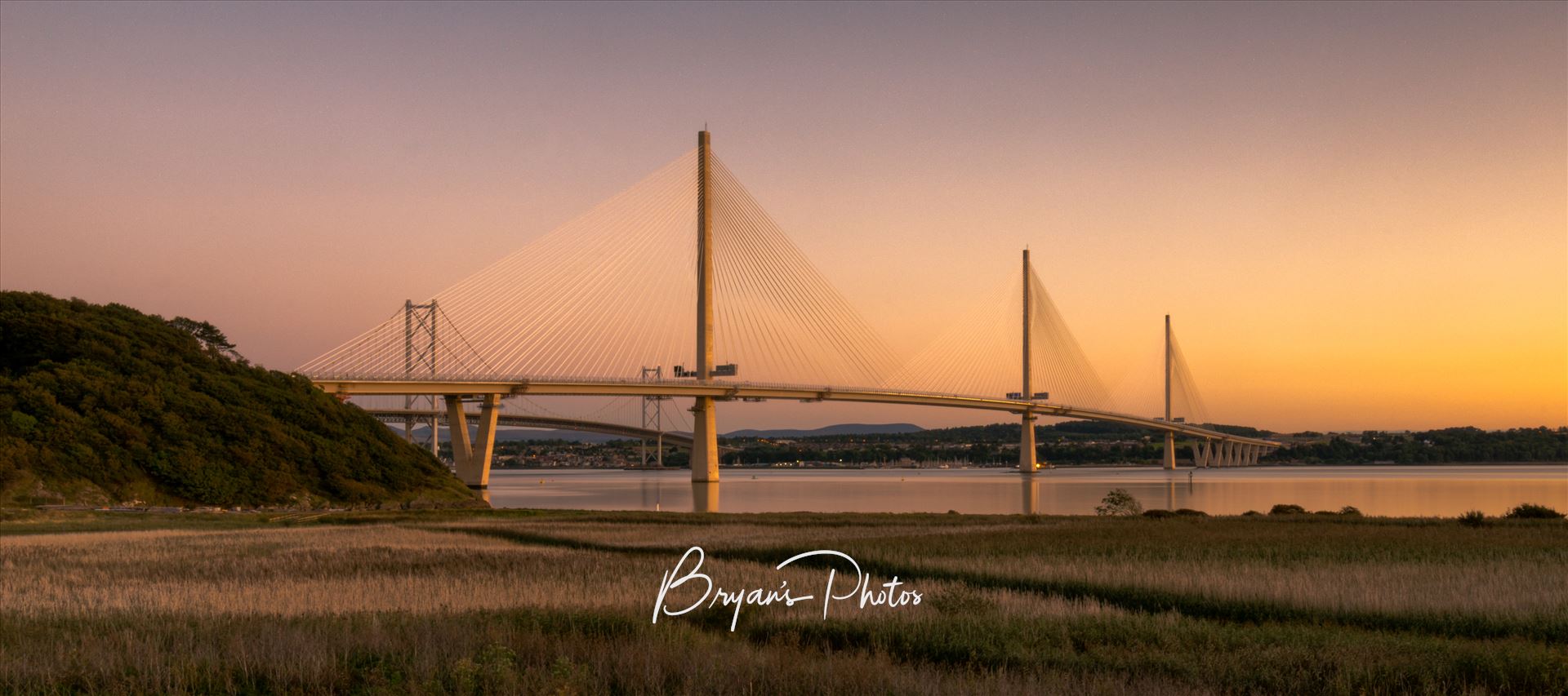 The Queensferry Crossing - A panoramic photograph of the Queensferry Crossing taken from Fife. by Bryans Photos