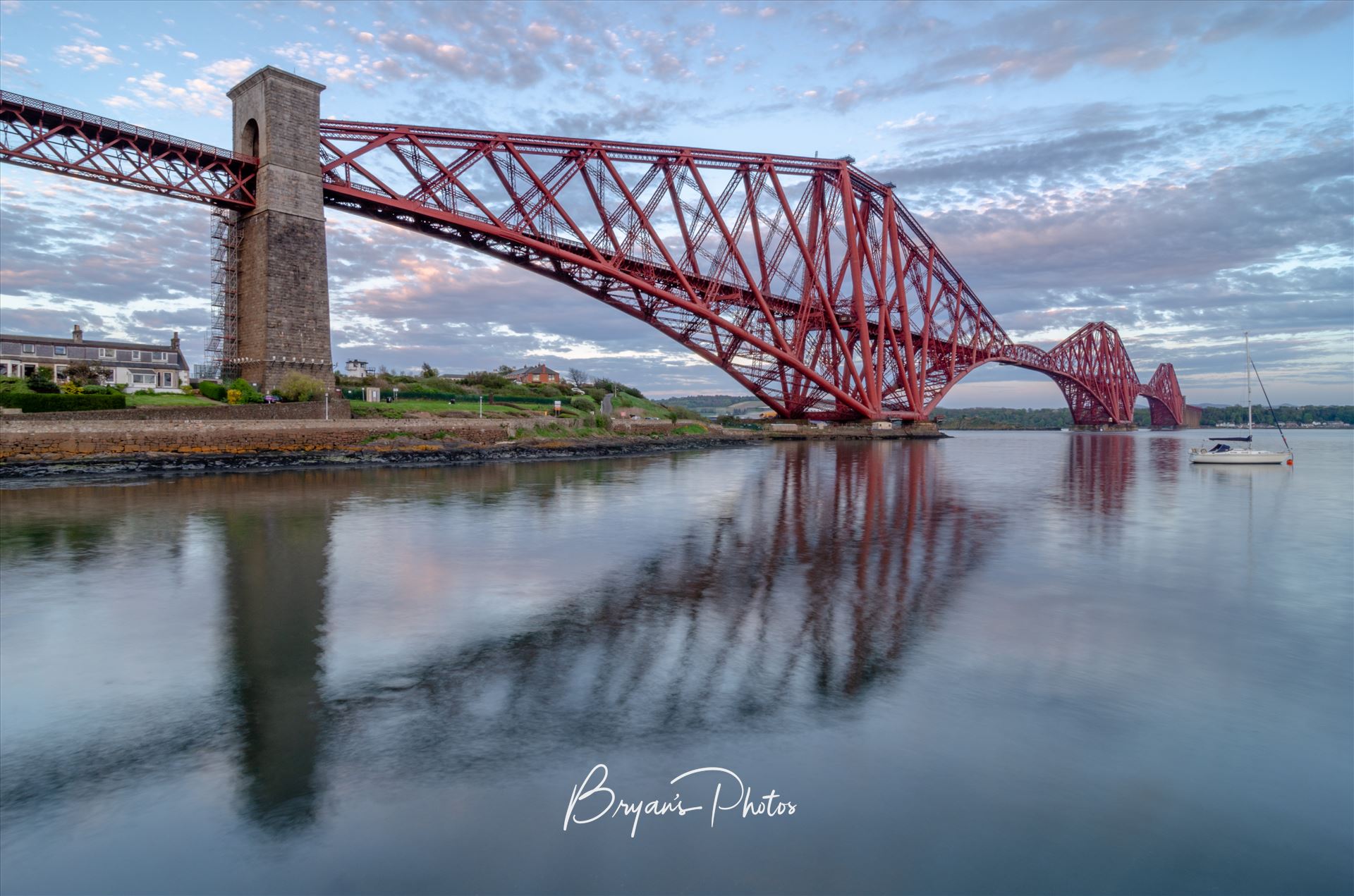 Rail Bridge Reflections - A photograph of the Iconic Forth Rail Bridge taken on a calm summers evening from North Queensferry. by Bryans Photos