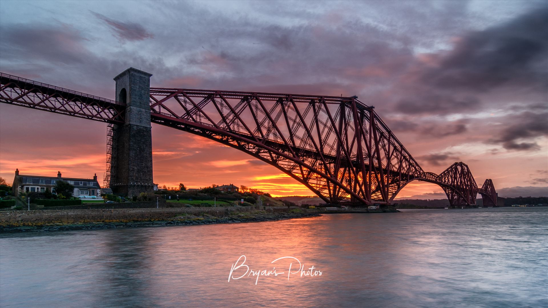 North Queensferry Sunrise - A photograph of the Forth Rail Bridge taken at Sunrise from North Queensferry. by Bryans Photos