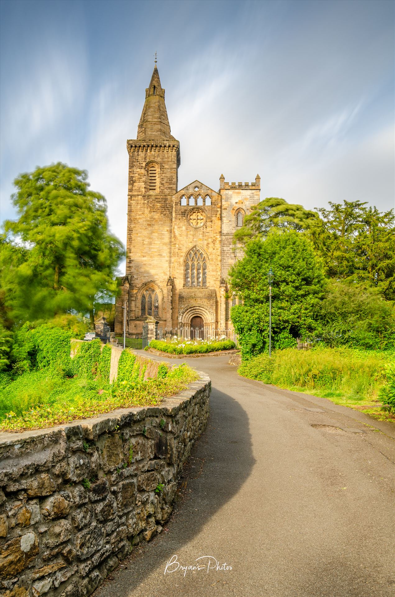 Dunfermline Abbey - A long exposure photograph of Dunfermline Abbey taken from Dunfermline Glen. by Bryans Photos