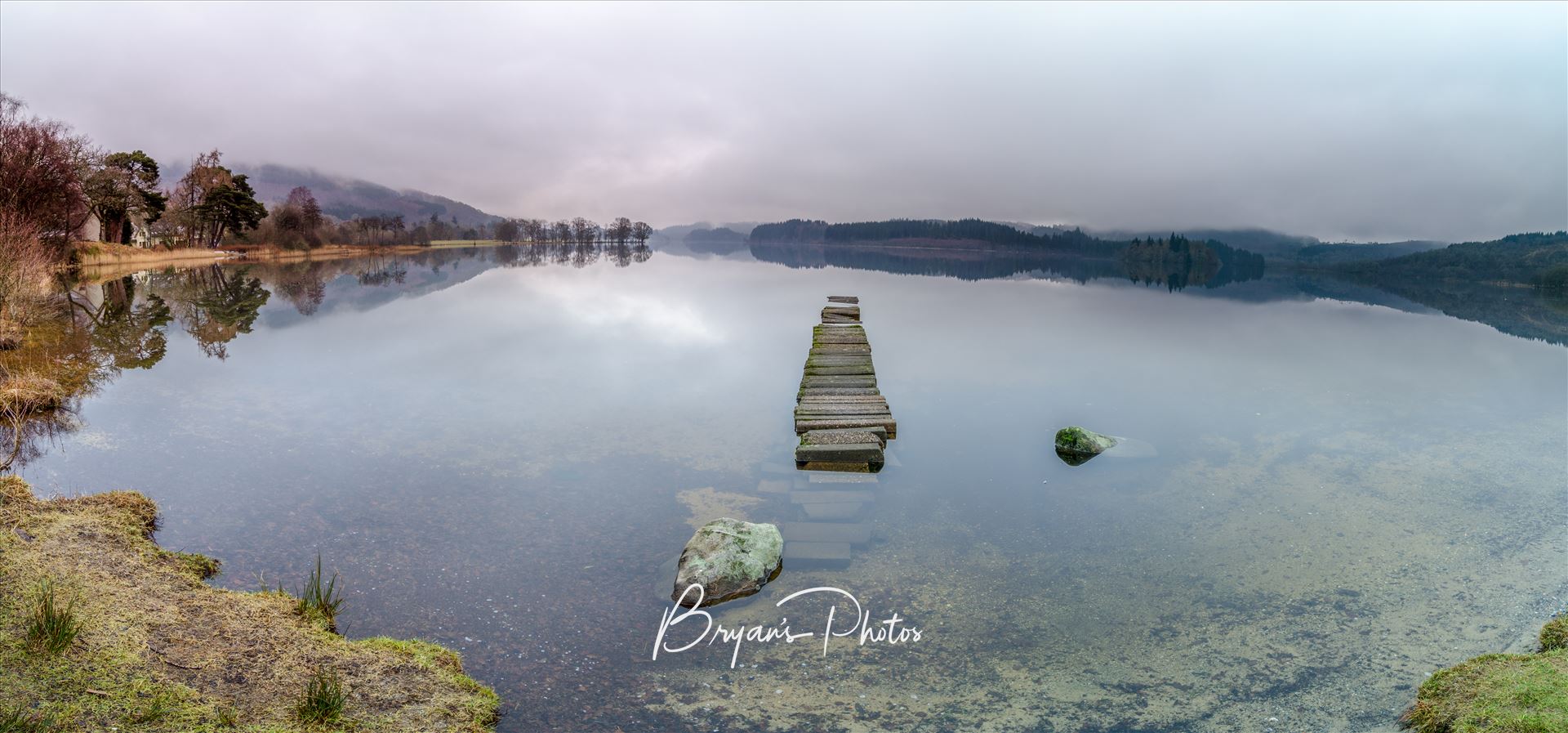 Loch Ard Panorama - A Panoramic photograph of Loch and taken from Kinlochard. by Bryans Photos