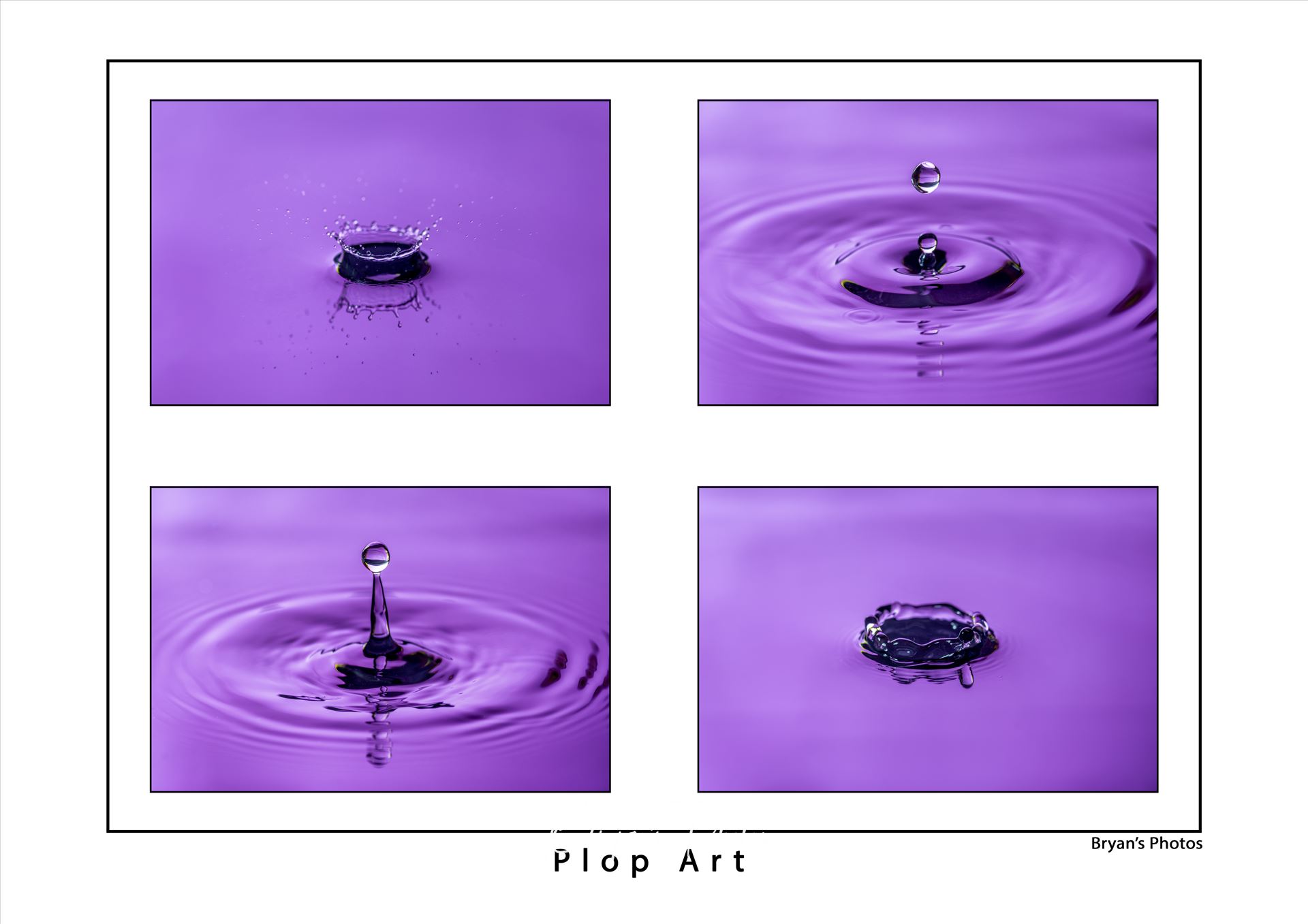 Plop Art - An image made up of 4 water drop photographs. by Bryans Photos