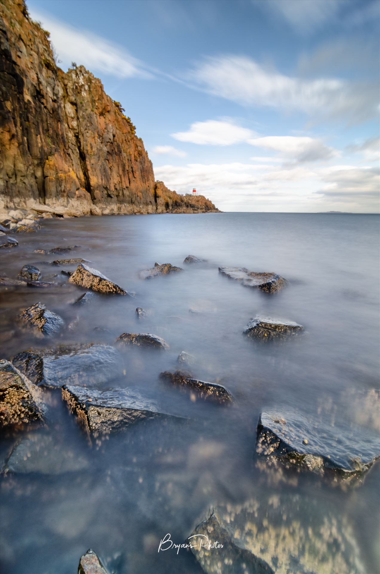 Hawkcraig Point Portrait - A colour portrait photograph of Hawkcraig point Aberdour on the Fife coast of Scotland. by Bryans Photos