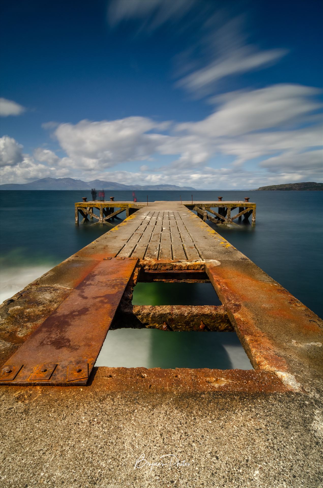 Pier at Portencross - A photograph of the pier at Portenross looking over towards the Isle of Arran. by Bryans Photos