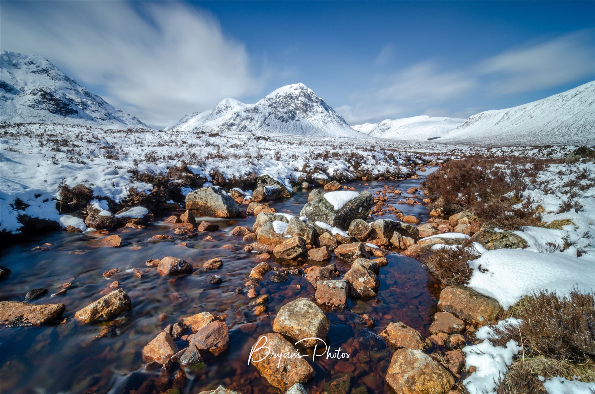 Glen Etive - A long exposure photograph of Glen Etive in the Scottish Highlands. by Bryans Photos