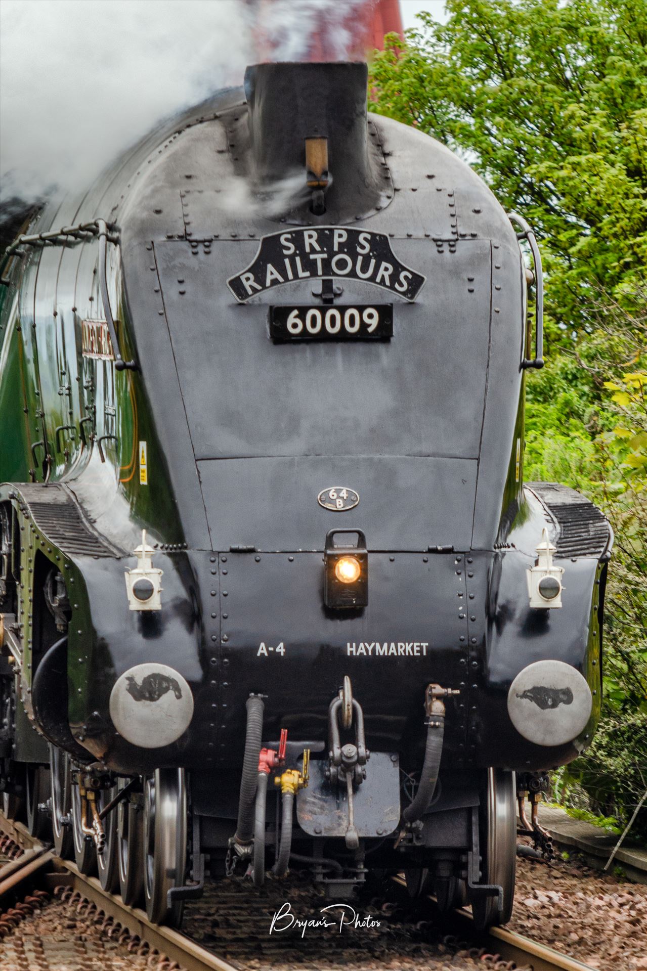 Union of South Africa Portrait - A close up colour portrait of the Union of South Africa Steam Locomotive taken as it crosses the Forth Rail Bridge. by Bryans Photos