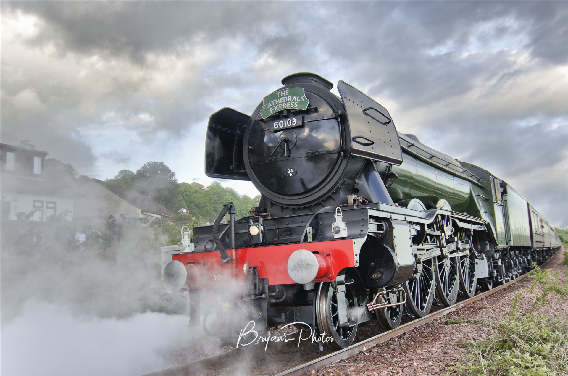 The Flying Scotsman - A colour photograph of the world famous Flying Scotsman passing through Newmills as part of it's tour around Fife and Forth Valley by Bryans Photos