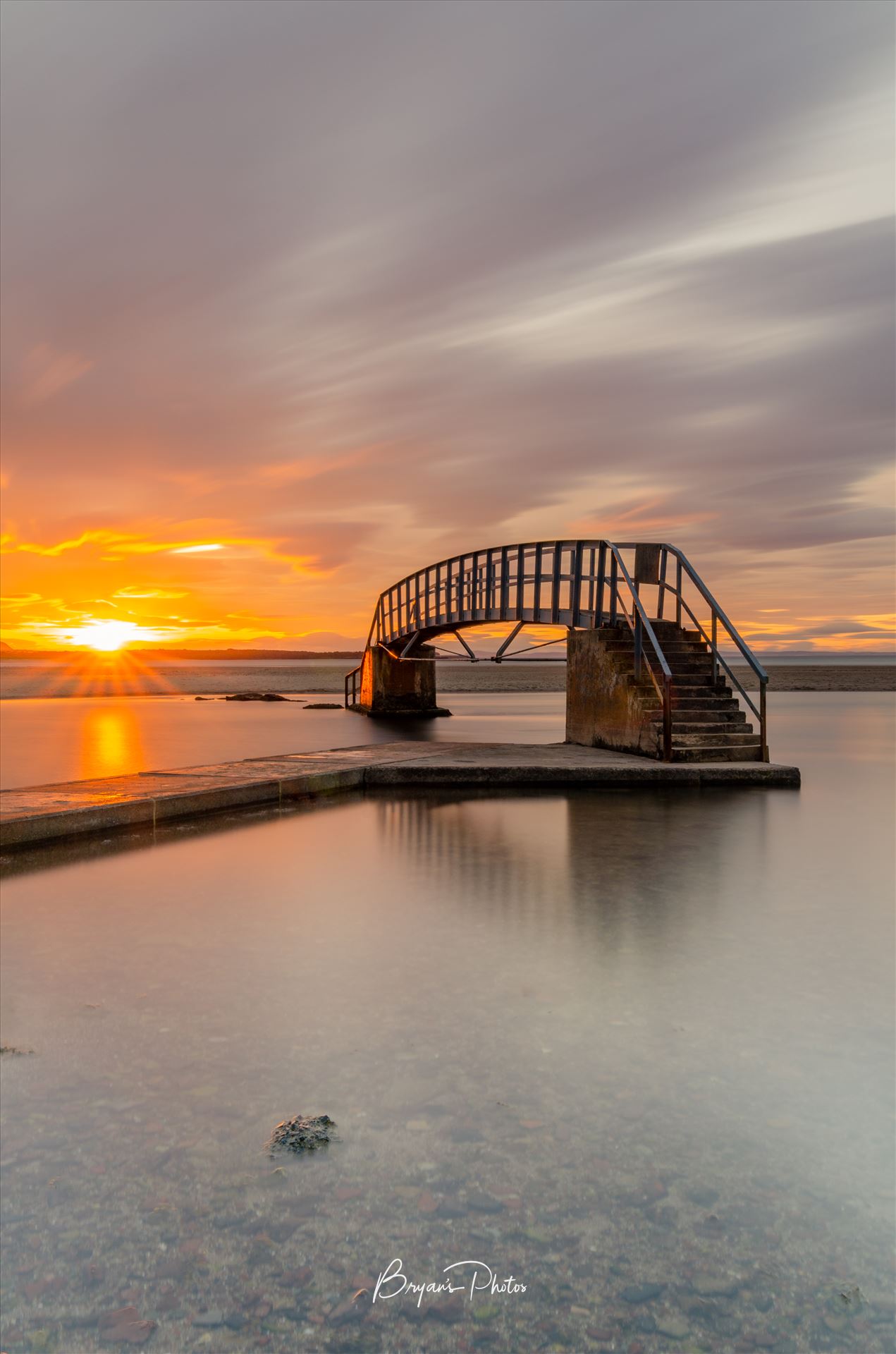 Belhaven Bridge - A photograph of the Belhaven Bridge at Dunbar taken at sunset. by Bryans Photos