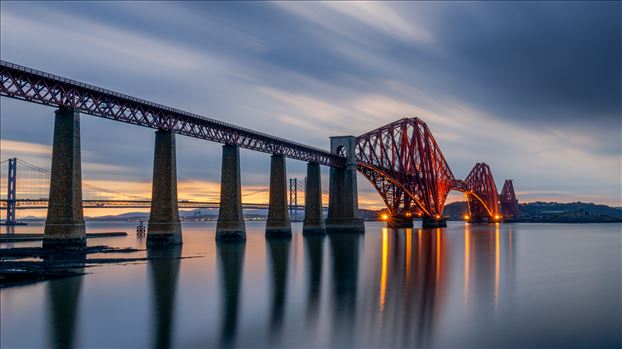 Rail Bridge Panorama - A long exposure panoramic photograph of the Forth Rail Bridge taken from South Queensferry.