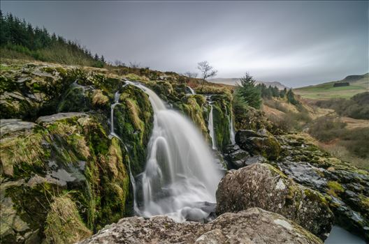 A long exposure colour photograph of the Loup Of Fintry in the Fintry Hills.