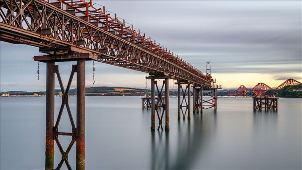 A photograph looking towards the Forth Rail Bridge taken from the fife coastal path at Preston Hill Quarry.