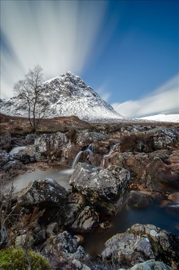 A long exposure Photograph of Etive Mor, Glen Etive in the Scottish Highlands.