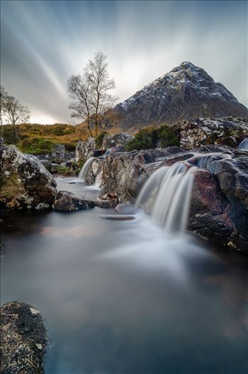 A long exposure Photograph of Bauchaille Etive Mor, Glen Etive in the Scottish Highlands.